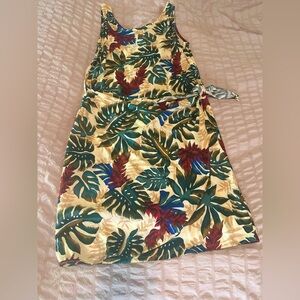Made in Hawaii - Faux Front Wrap - Tank - Tropical Print - Sundress Size M
